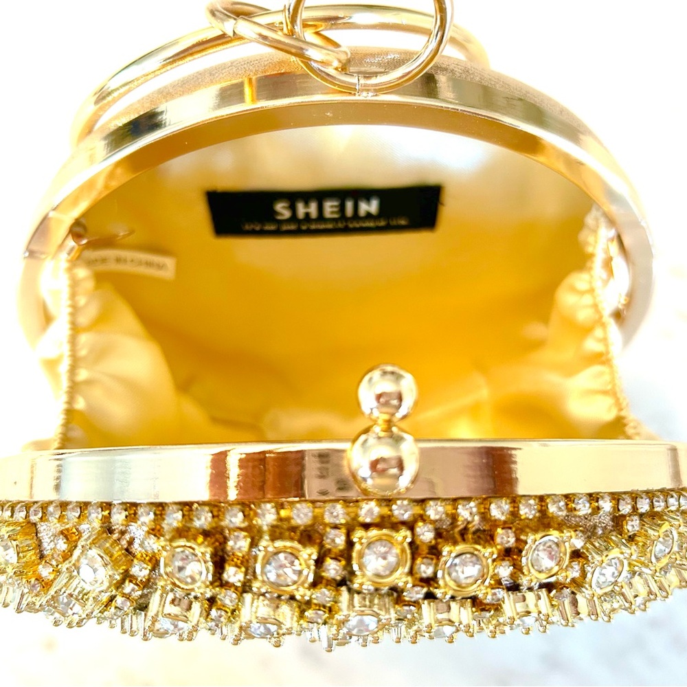 Chic Gold Rhinestone Beaded Bag NWT - Picture 4 of 5